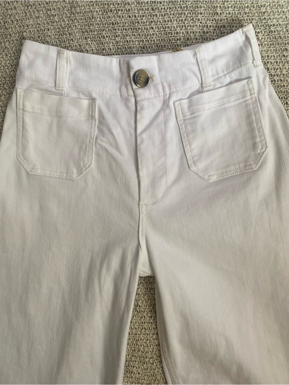 Anthropologie Maeve White Colette High Rise Crop Wide Leg Patch Pocket Pants 29 - Picture 5 of 13